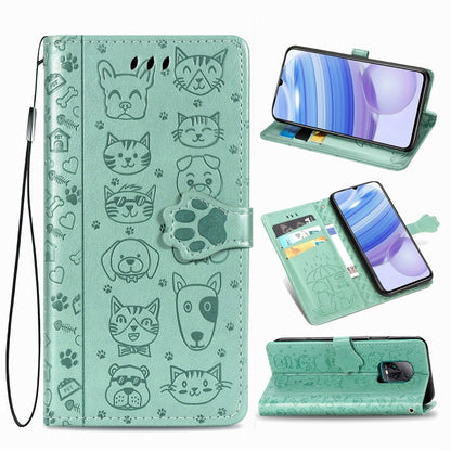 Cute Cat and Dog Embossed Horizontal Flip Leather Case with Bracket / Card Slot / Wallet / Lanyard, For Huawei Y8P/ Enjoy 10S, For Huawei Y6P, For Xiaomi  Redmi 10X Pro 5G/10X 5G, For OPPO A52/A72/A92