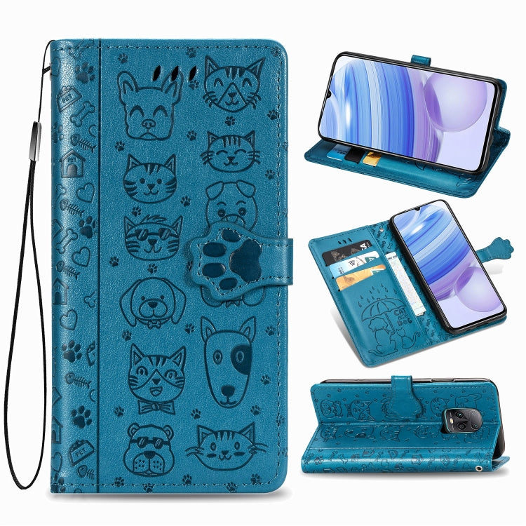 Cute Cat and Dog Embossed Horizontal Flip Leather Case with Bracket / Card Slot / Wallet / Lanyard, For Huawei Y8P/ Enjoy 10S, For Huawei Y6P, For Xiaomi  Redmi 10X Pro 5G/10X 5G, For OPPO A52/A72/A92