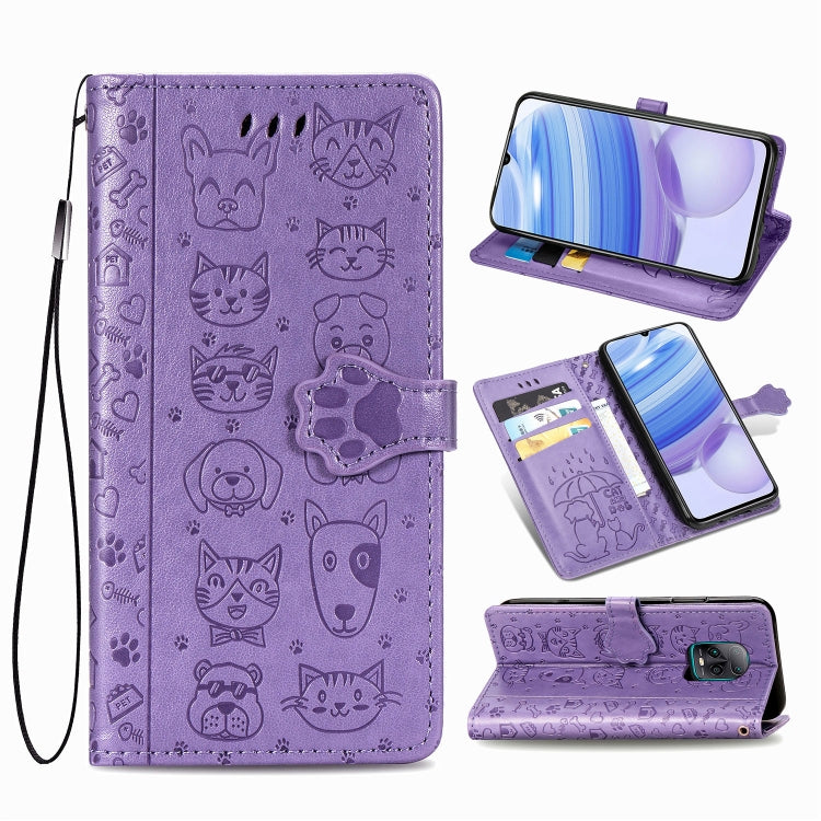 Cute Cat and Dog Embossed Horizontal Flip Leather Case with Bracket / Card Slot / Wallet / Lanyard, For Huawei Y8P/ Enjoy 10S, For Huawei Y6P, For Xiaomi  Redmi 10X Pro 5G/10X 5G, For OPPO A52/A72/A92
