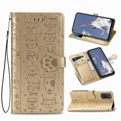 Cute Cat and Dog Embossed Horizontal Flip Leather Case with Bracket / Card Slot / Wallet / Lanyard, For Huawei Y8P/ Enjoy 10S, For Huawei Y6P, For Xiaomi  Redmi 10X Pro 5G/10X 5G, For OPPO A52/A72/A92