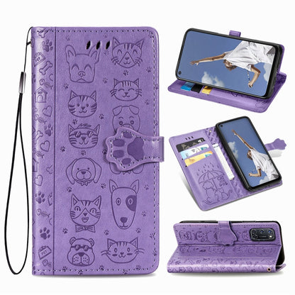Cute Cat and Dog Embossed Horizontal Flip Leather Case with Bracket / Card Slot / Wallet / Lanyard, For Huawei Y8P/ Enjoy 10S, For Huawei Y6P, For Xiaomi  Redmi 10X Pro 5G/10X 5G, For OPPO A52/A72/A92