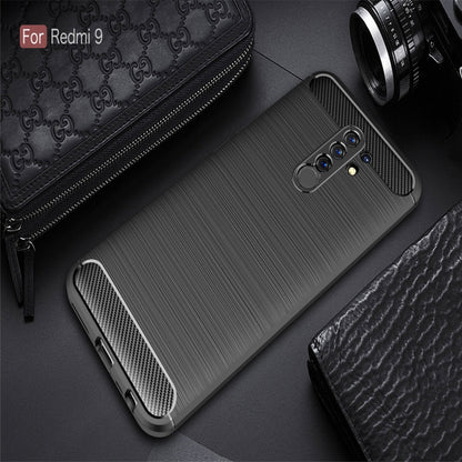 Brushed Texture Carbon Fiber TPU Case, For Xiaomi Redmi 9