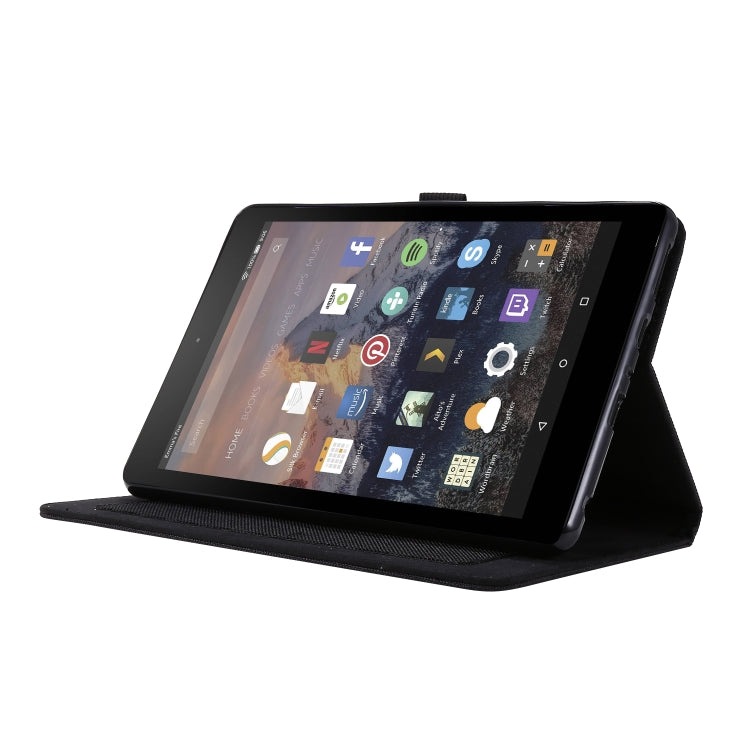 Black horizontal flip tablet case with built-in stand for viewing