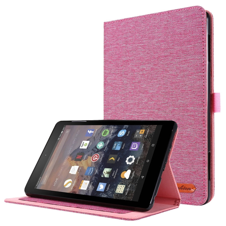 Rose pink folio protective tablet case with stand for Fire HD 8 (2020)