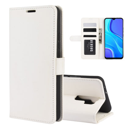 White flip phone wallet case with card slots and stand for Xiaomi Redmi 9