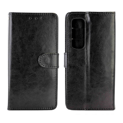 Black horizontal flip phone case with side cutout and magnetic flap, card holder