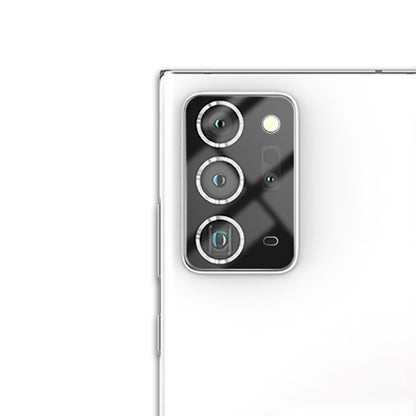 Rear camera lens area with tempered glass film cutouts on phone back