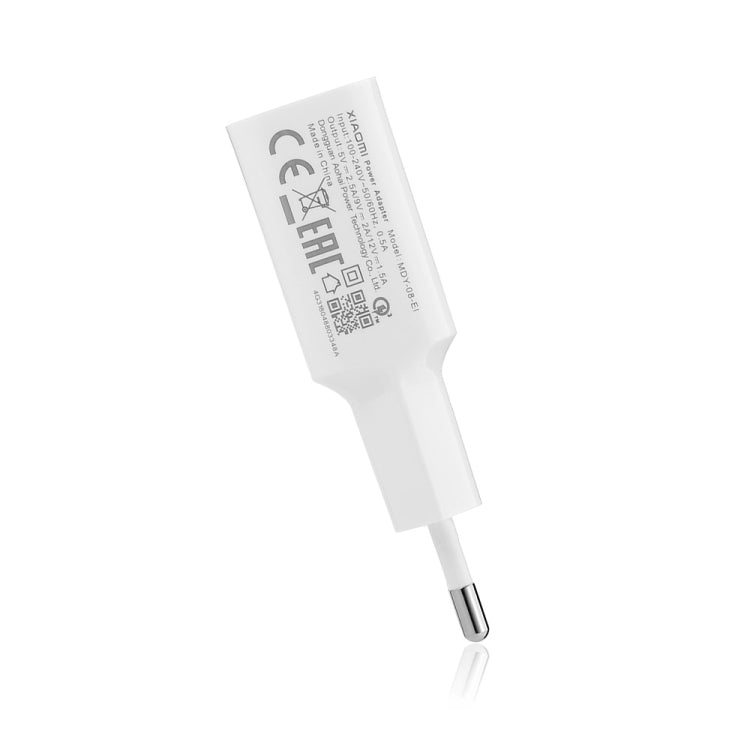 White USB-C charging plug adapter with EU charger body