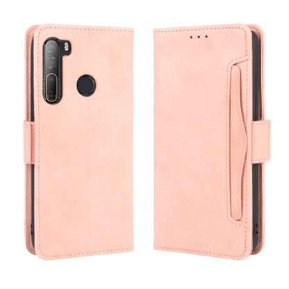 Pink wallet phone case with card slot and side flap, camera and button cutouts