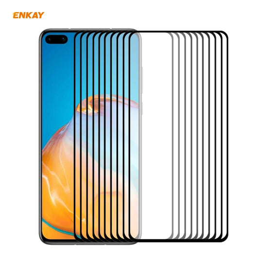 ENKAY tempered glass screen protector set, 10 full-coverage films with adhesive