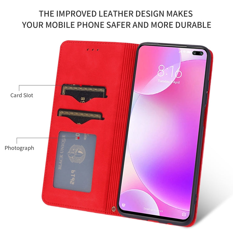 Red leather wallet flip phone case with card slot and phone screen cover