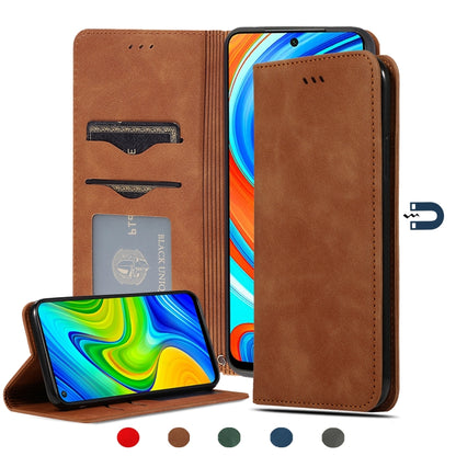 Magnetic flip leather phone case with card slots, brown