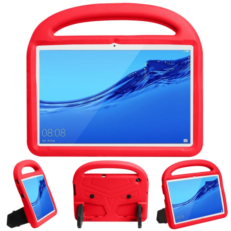 Red children tablet shockproof EVA case with top handle and front clear screen cover