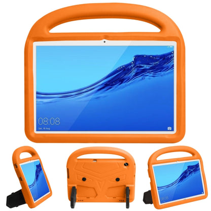 Orange children tablet shockproof EVA case with top handle and front clear screen cover