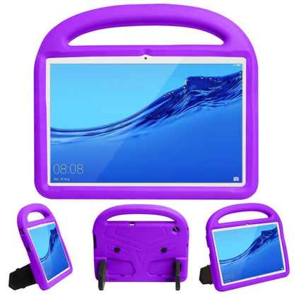 Purple children tablet shockproof EVA case with top handle and front clear screen cover