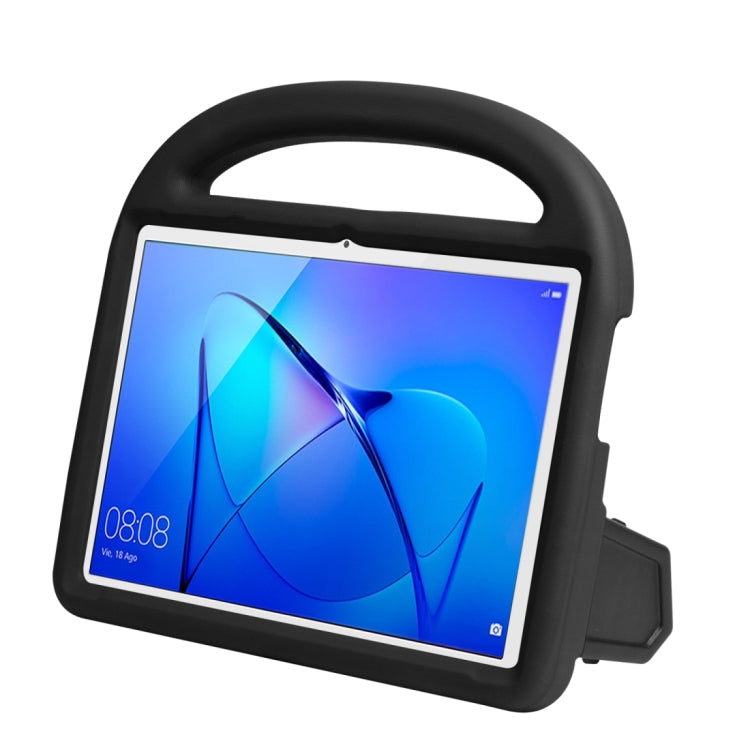 Black children tablet shockproof EVA case with top handle and front clear screen cover