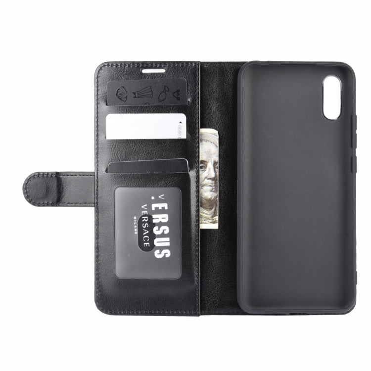 Black flip protective wallet case with card holder and open front cover
