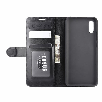 Black flip protective wallet case with card holder and open front cover