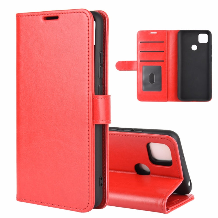 Red folio flip phone case with card slots and stand for Redmi 9C