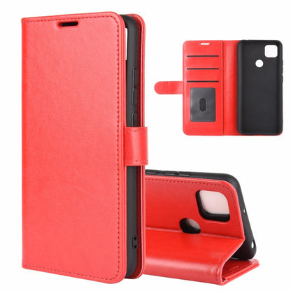 Red folio flip phone case with card slots and stand for Redmi 9C