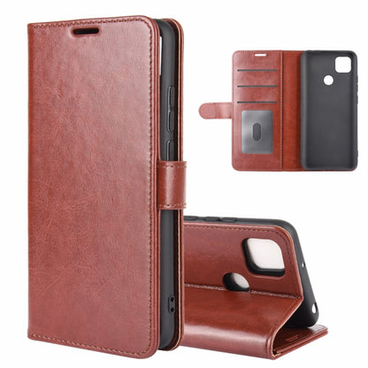 Brown folio flip phone case with card slots and stand for Redmi 9C