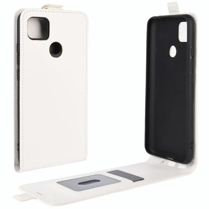 White and black vertical flip leather phone cases with card slots and camera cutouts