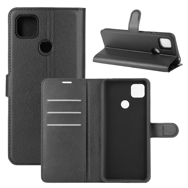 Horizontal flip phone case with card slots and holder, dark leather-texture finish