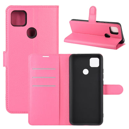 Hot pink flip wallet case for Redmi 9C with card slots and stand holder