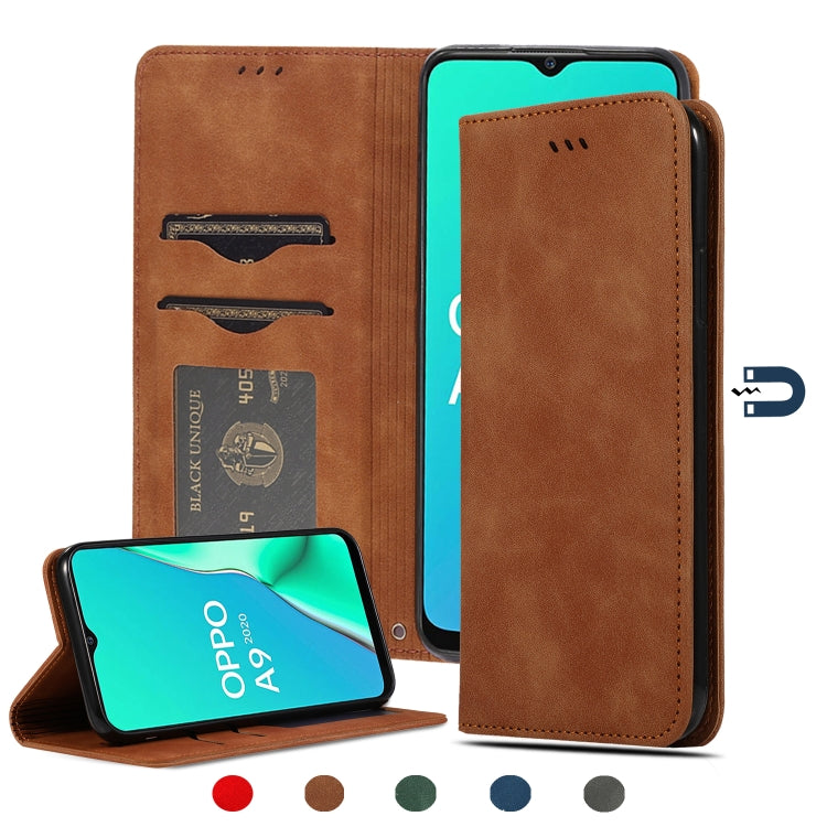 Magnetic flip leather phone case with card slots, brown wallet design