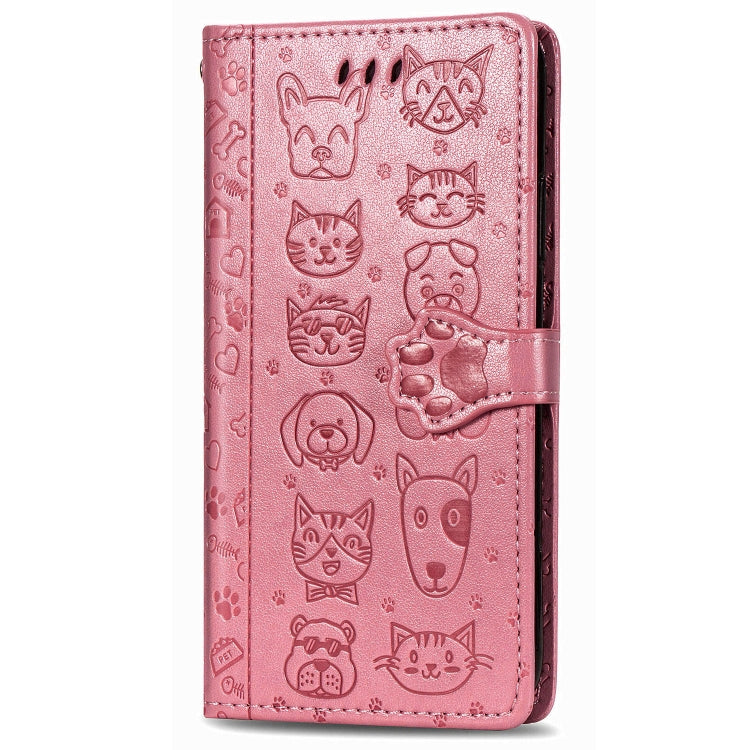Cute Cat and Dog Embossed Horizontal Flip Leather Case with Holder & Card Slots & Wallet & Cartoon Clasp & Lanyard, For OPPO A5 (2020), For Huawei Y8S, For Samsung Galaxy A21, For Galaxy A21