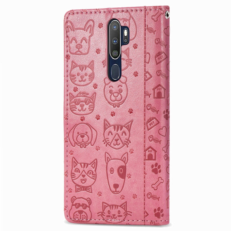 Cute Cat and Dog Embossed Horizontal Flip Leather Case with Holder & Card Slots & Wallet & Cartoon Clasp & Lanyard, For OPPO A5 (2020), For Huawei Y8S, For Samsung Galaxy A21, For Galaxy A21