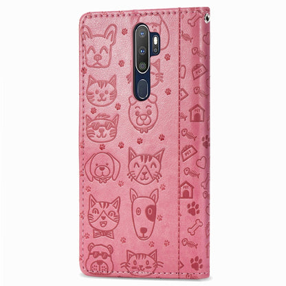 Cute Cat and Dog Embossed Horizontal Flip Leather Case with Holder & Card Slots & Wallet & Cartoon Clasp & Lanyard, For OPPO A5 (2020), For Huawei Y8S, For Samsung Galaxy A21, For Galaxy A21