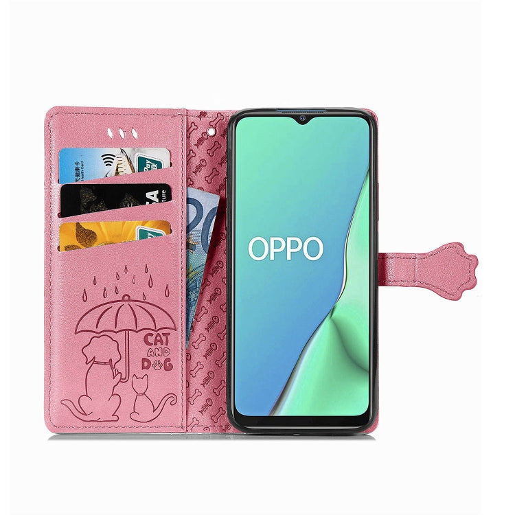 Cute Cat and Dog Embossed Horizontal Flip Leather Case with Holder & Card Slots & Wallet & Cartoon Clasp & Lanyard, For OPPO A5 (2020), For Huawei Y8S, For Samsung Galaxy A21, For Galaxy A21