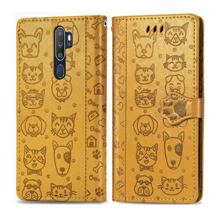 Cute Cat and Dog Embossed Horizontal Flip Leather Case with Holder & Card Slots & Wallet & Cartoon Clasp & Lanyard, For OPPO A5 (2020), For Huawei Y8S, For Samsung Galaxy A21, For Galaxy A21