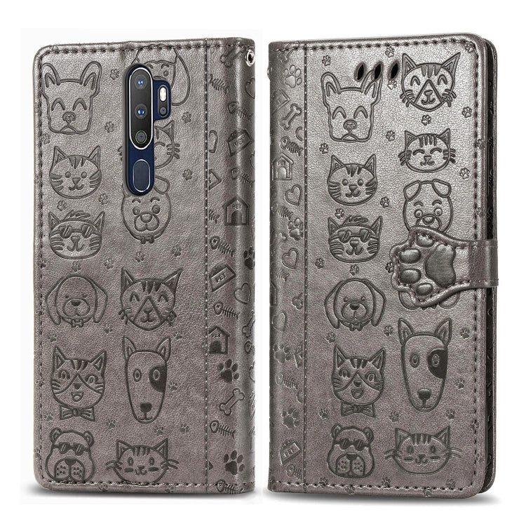 Cute Cat and Dog Embossed Horizontal Flip Leather Case with Holder & Card Slots & Wallet & Cartoon Clasp & Lanyard, For OPPO A5 (2020), For Huawei Y8S, For Samsung Galaxy A21, For Galaxy A21
