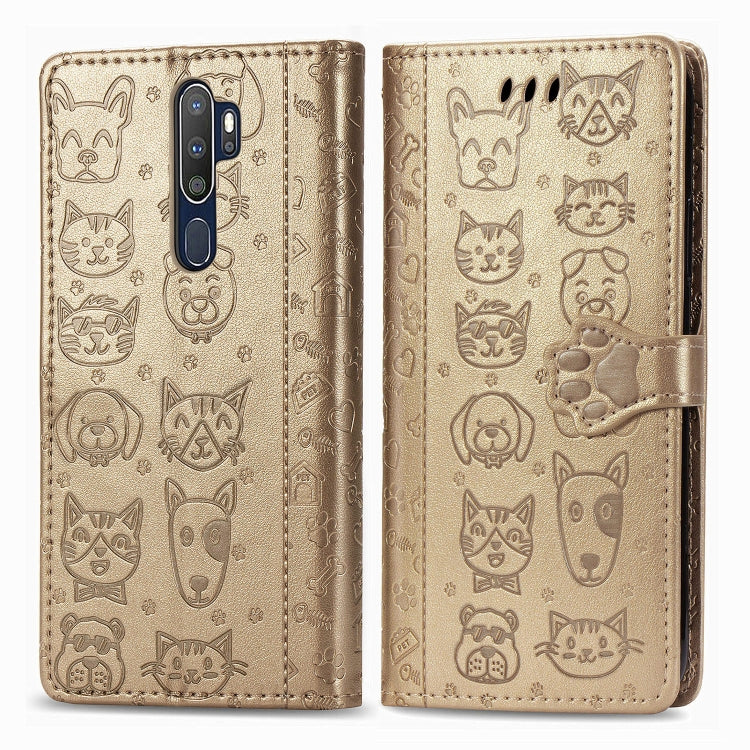 Cute Cat and Dog Embossed Horizontal Flip Leather Case with Holder & Card Slots & Wallet & Cartoon Clasp & Lanyard, For OPPO A5 (2020), For Huawei Y8S, For Samsung Galaxy A21, For Galaxy A21