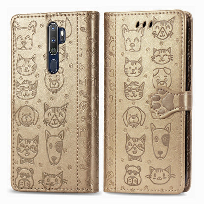 Cute Cat and Dog Embossed Horizontal Flip Leather Case with Holder & Card Slots & Wallet & Cartoon Clasp & Lanyard, For OPPO A5 (2020), For Huawei Y8S, For Samsung Galaxy A21, For Galaxy A21