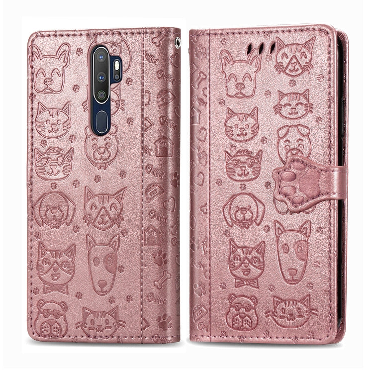 Cute Cat and Dog Embossed Horizontal Flip Leather Case with Holder & Card Slots & Wallet & Cartoon Clasp & Lanyard, For OPPO A5 (2020), For Huawei Y8S, For Samsung Galaxy A21, For Galaxy A21