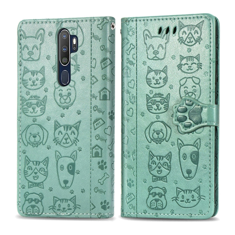 Cute Cat and Dog Embossed Horizontal Flip Leather Case with Holder & Card Slots & Wallet & Cartoon Clasp & Lanyard, For OPPO A5 (2020), For Huawei Y8S, For Samsung Galaxy A21, For Galaxy A21