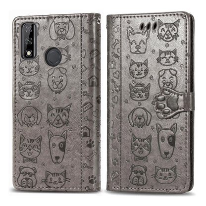 Cute Cat and Dog Embossed Horizontal Flip Leather Case with Holder & Card Slots & Wallet & Cartoon Clasp & Lanyard, For OPPO A5 (2020), For Huawei Y8S, For Samsung Galaxy A21, For Galaxy A21