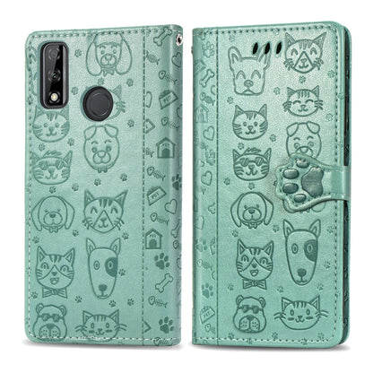 Cute Cat and Dog Embossed Horizontal Flip Leather Case with Holder & Card Slots & Wallet & Cartoon Clasp & Lanyard, For OPPO A5 (2020), For Huawei Y8S, For Samsung Galaxy A21, For Galaxy A21