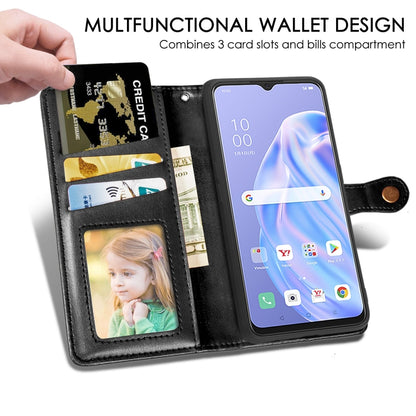 Solid Color Leather Buckle Phone Case with Lanyard & Photo Frame & Card Slot & Wallet & Stand Function, For OPPO A8, For OPPO Find X2 Pro, For OPPO Reno3 A