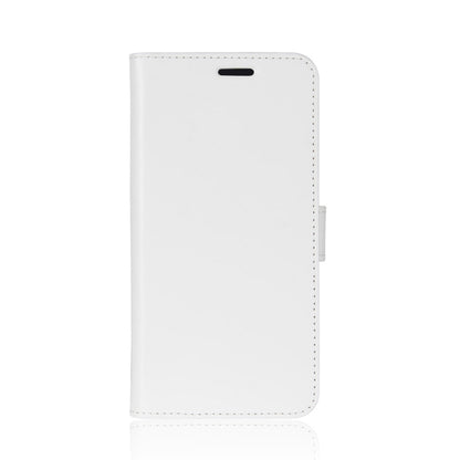 White slim flip phone case with stitched edges and cutouts for buttons and camera