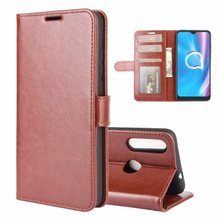 Rose-brown leather-texture flip wallet case with card slots and stand
