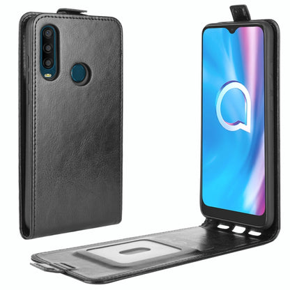 Gray vertical flip leather phone case with card slot and stand for phone