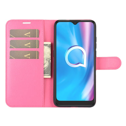 Pink flip wallet phone case with card slots and viewing stand in open position