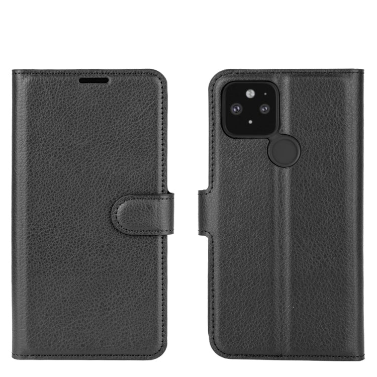 Protective flip wallet case with litchi texture, card slot cover and matching dark finish