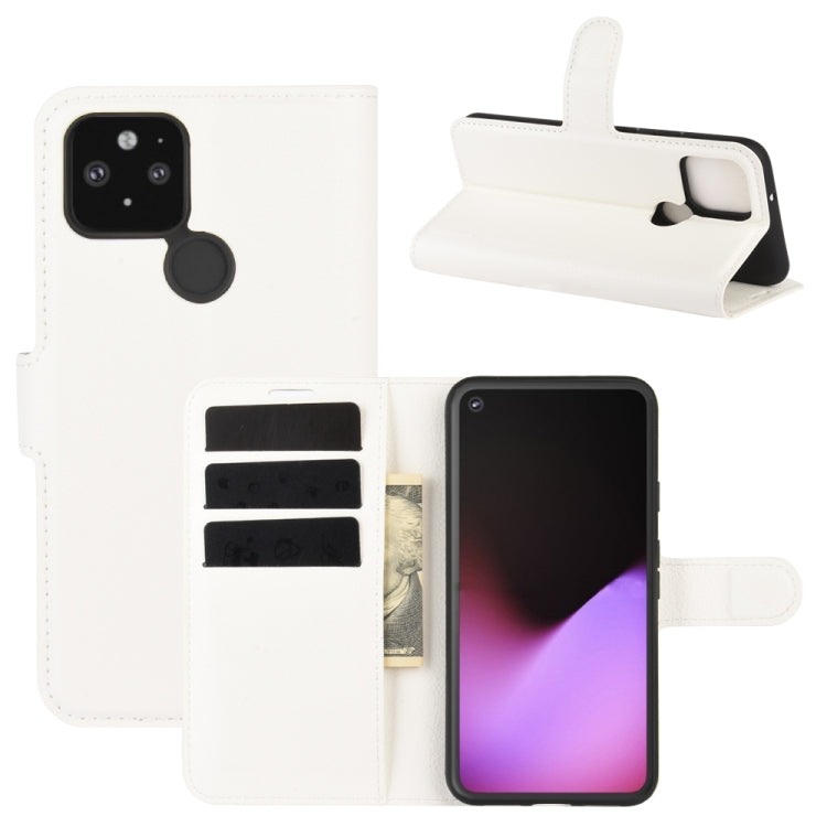 Folio protective case for Pixel 5 XL in white with card slots and flip stand