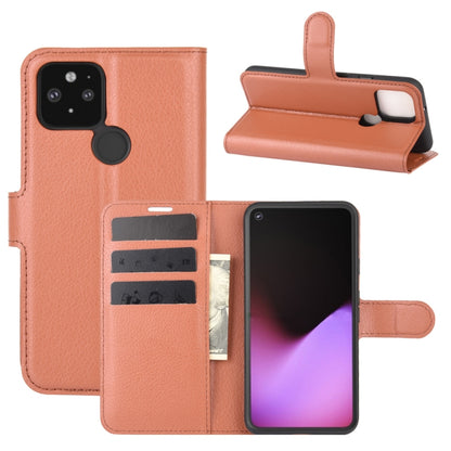 Folio protective case for Pixel 5 XL in tan with card slots and flip stand