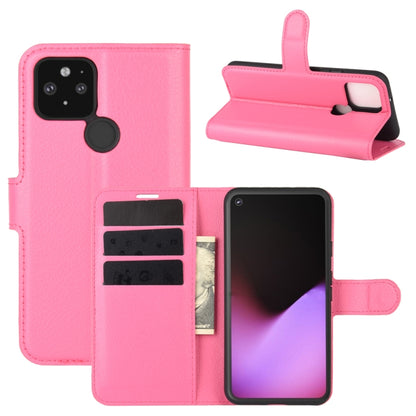 Folio protective case for Pixel 5 XL in pink with card slots and flip stand